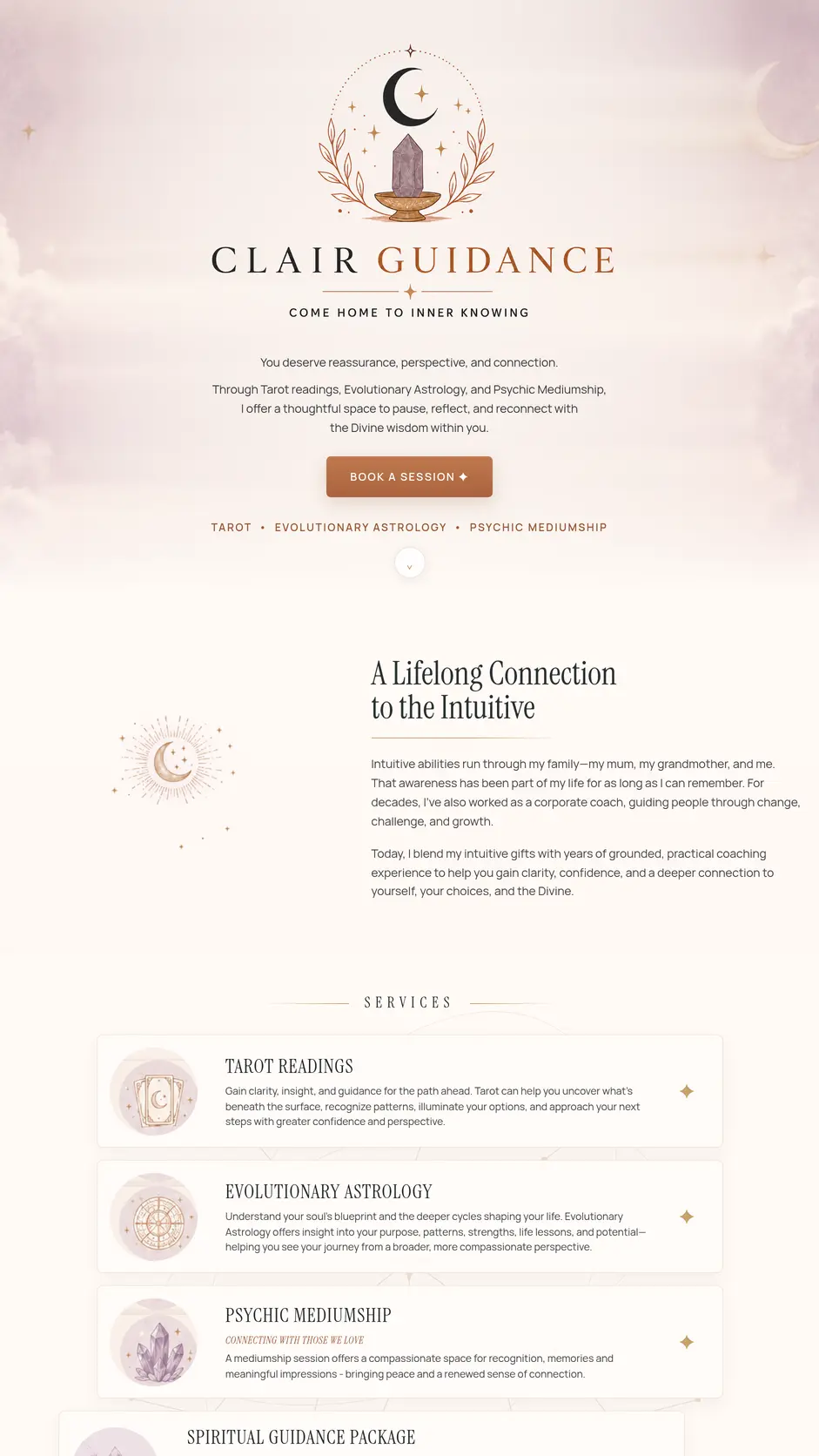 ClairGuidance website preview
